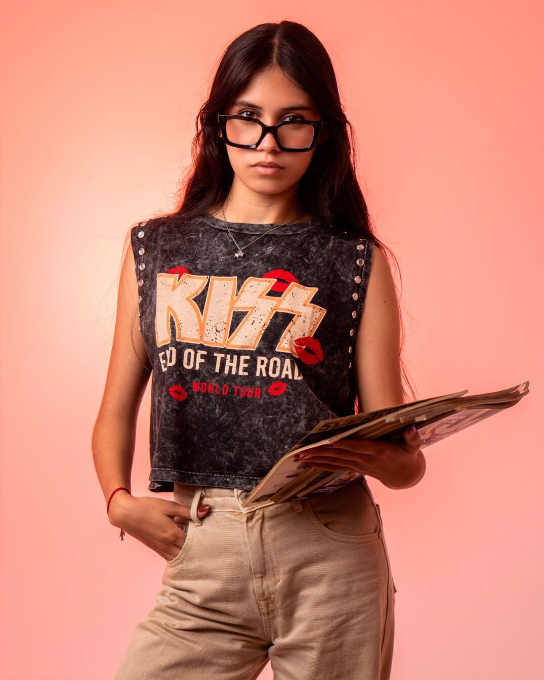 CROP TOP SIN MANGA KISS