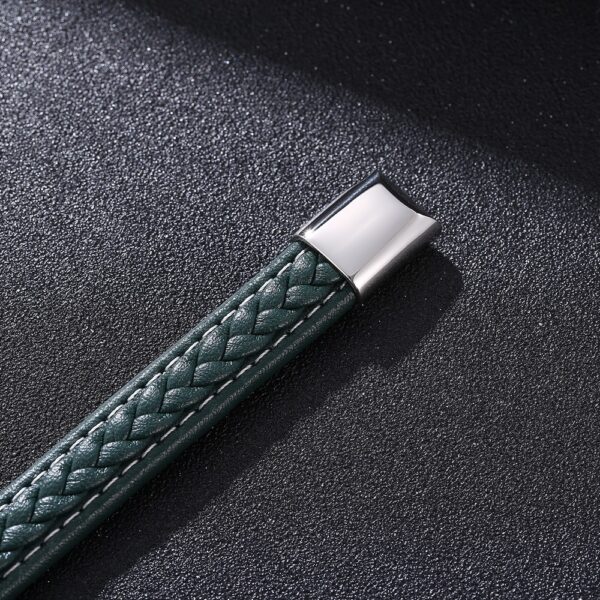 BRAZALETE CUERO VERDE NUDO - Imagen 5