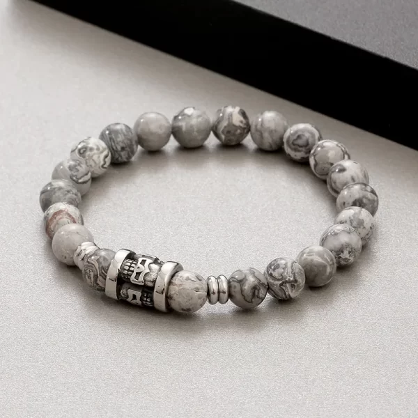 PULSERA DE PIEDRA CON CALAVERAS - Imagen 3