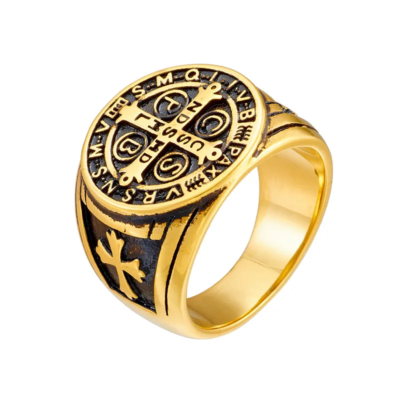ANILLO CRUZ CSBP ACERO INOXIDABLE ENCHAPADO